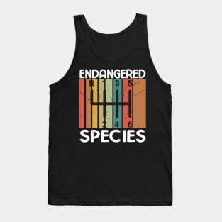 Endangered Species Manual Gearbox Stick Shift 6 Speed , retro Tank Top